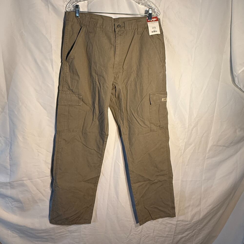 Wrangler Legacy Cargo Twill Mens Pants 34×32 Relaxed Fit (Khaki/Tan) NWT